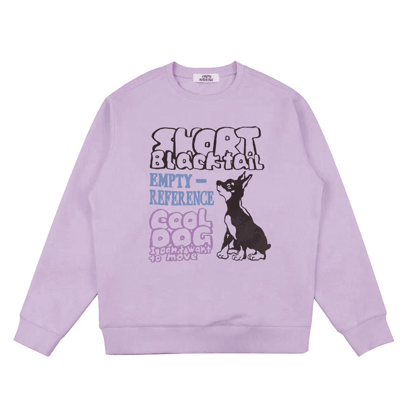 Cartoon Dog Graphic Sweatshirt - Empty Reference