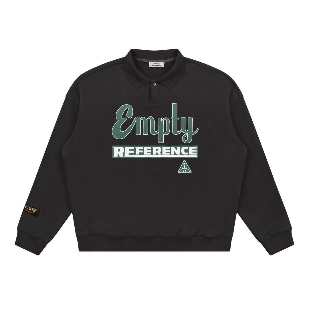 Graphic Rugby Collar Sweatshirt - Empty Reference
