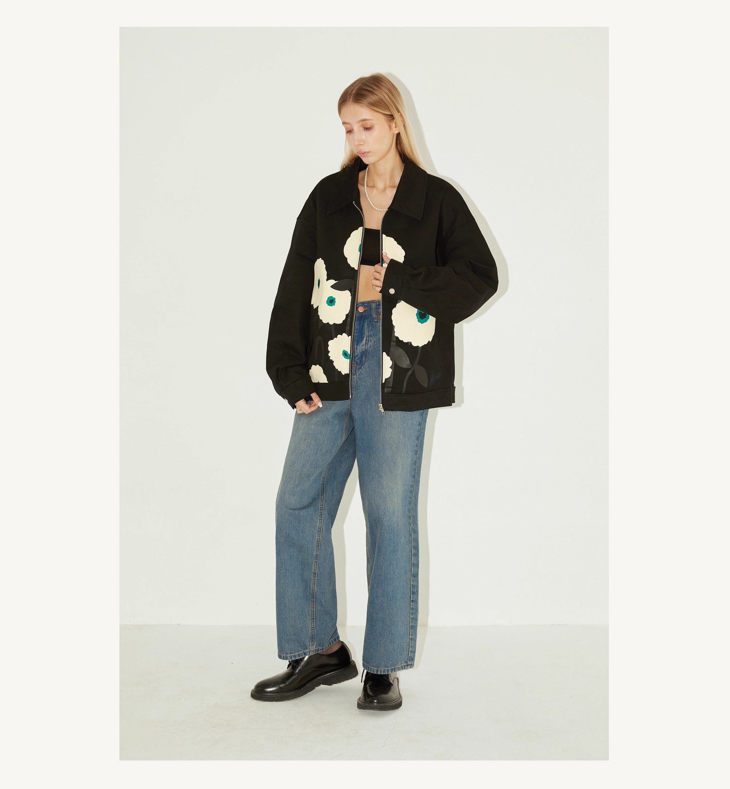 Floral Graphic Zip Jacket