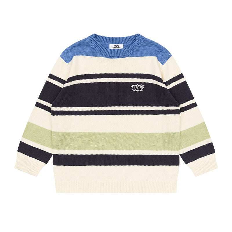 Striped Colorblock Knit Sweater - Empty Reference