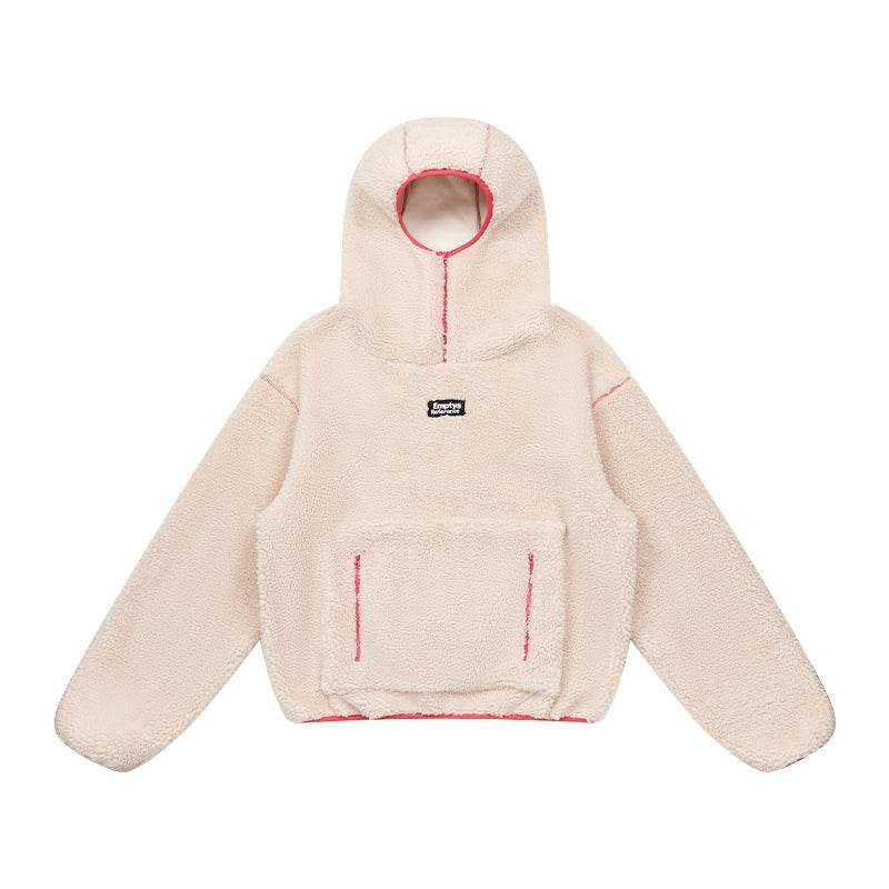 Colorblock Lamb Wool Hoodie Jacket - Empty Reference