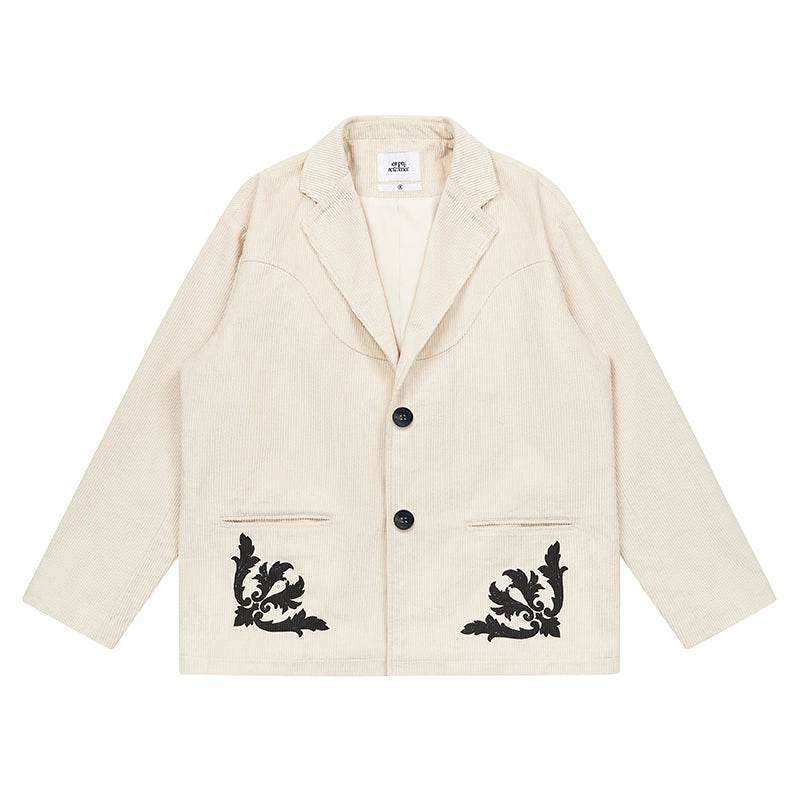 Corduroy Graphic Blazer Unisex - Empty Reference