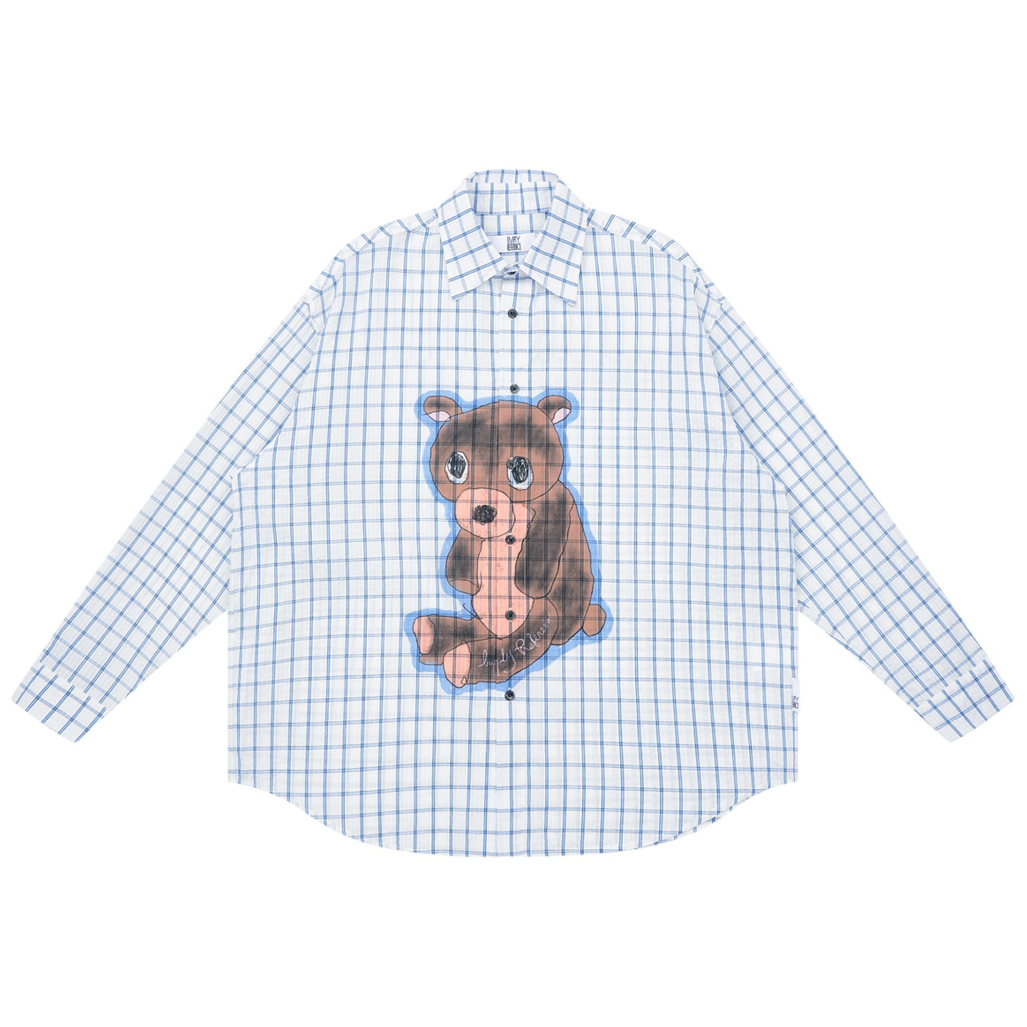 Sad Bear Plaid Cuban Shirt