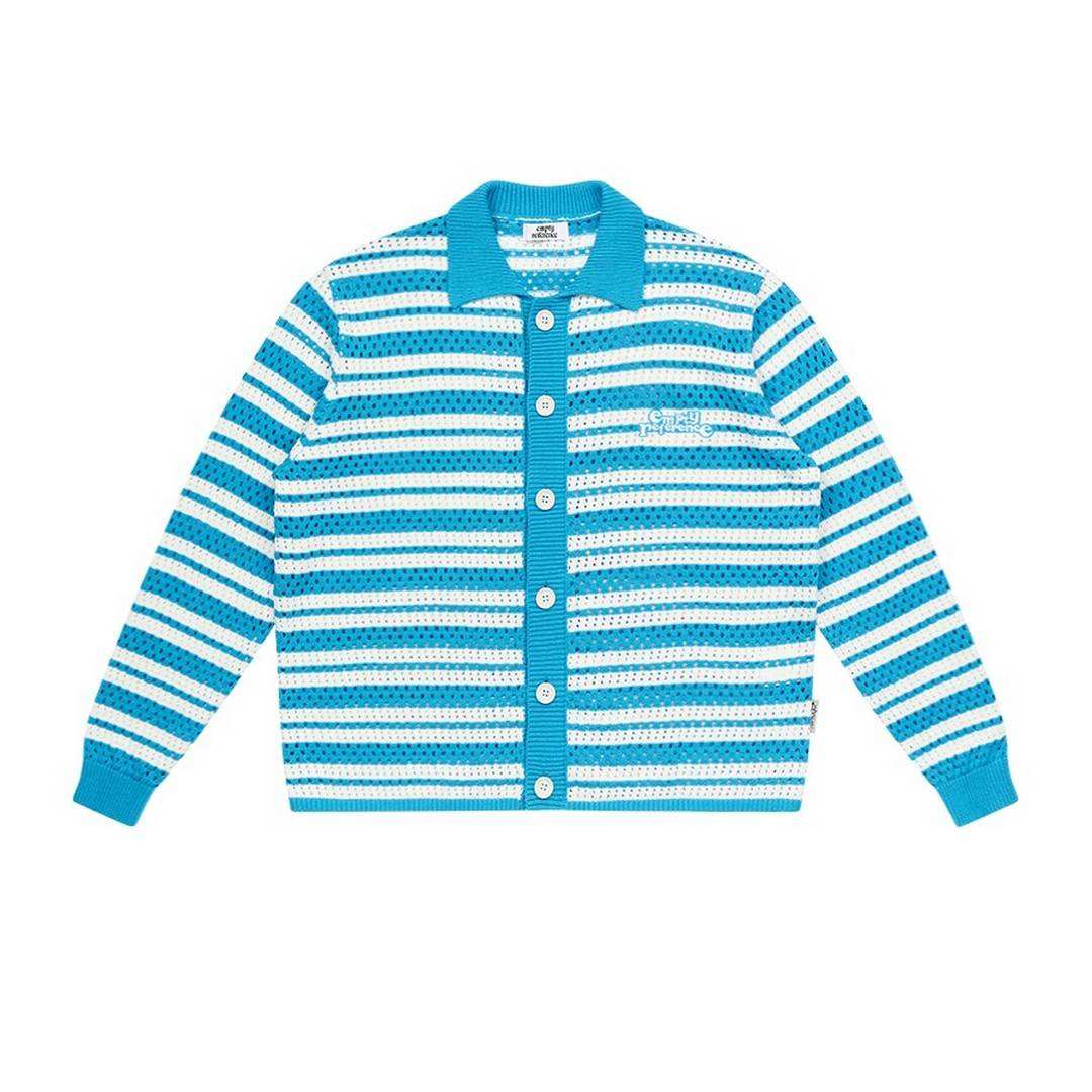 Blue White Stripe Knit Shirt - Empty Reference