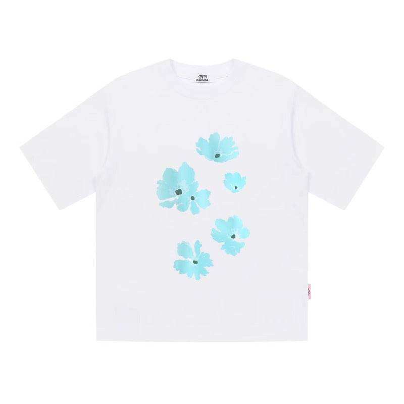 Blue Floral Graphic Tee - Empty Reference