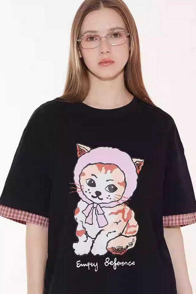 Layered Cat Graphic Tee