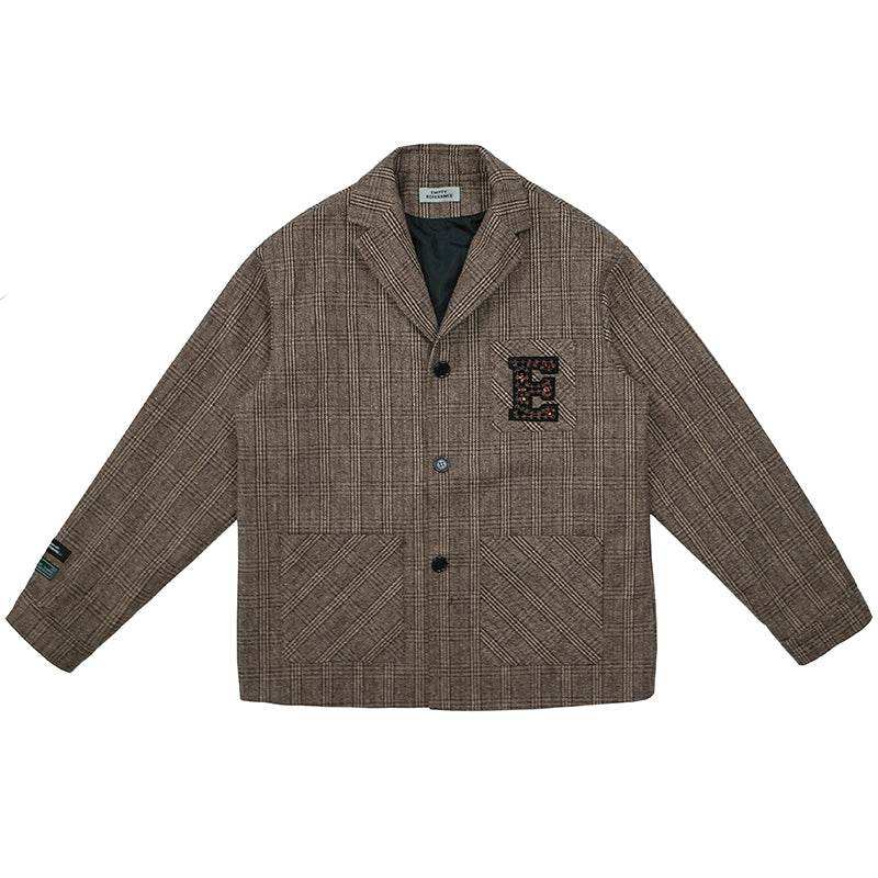 Brown Plaid Vintage Blazer - Empty Reference