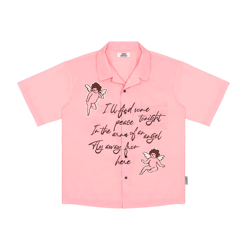 Angels Print Camp Shirt