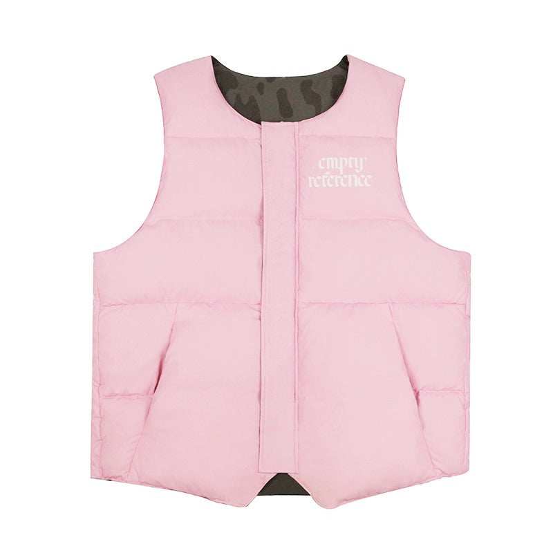 Reversible Leopard Embroidered Puffer Vest - Empty Reference
