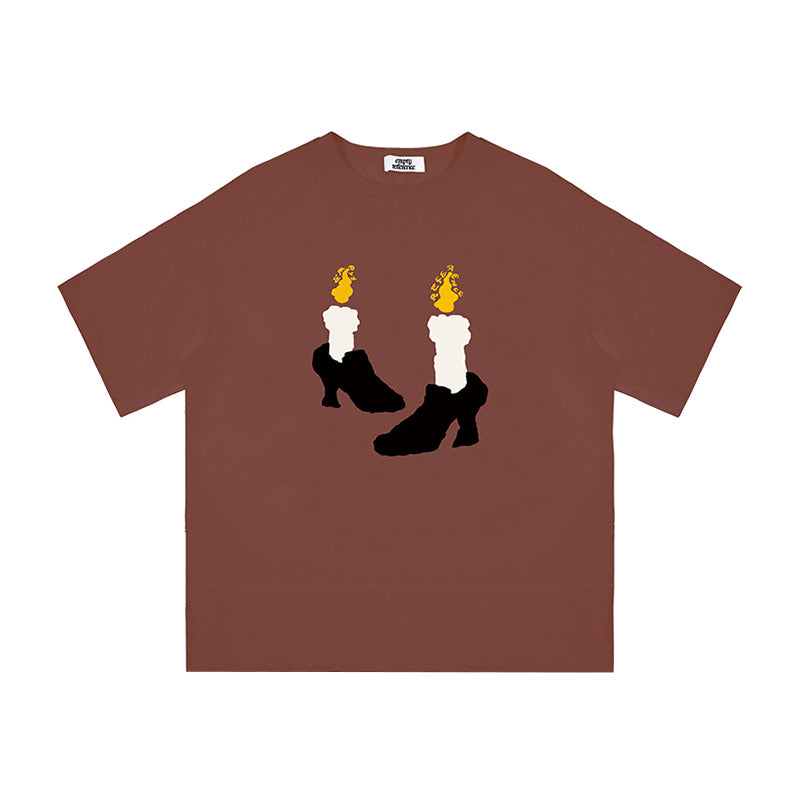Brown Soft Graphic Lounge Tee