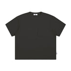 The Raw Edge Snow Tee - Textured Cotton with Sculptural Pocket