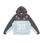Star Letter Patchwork Hoodie
