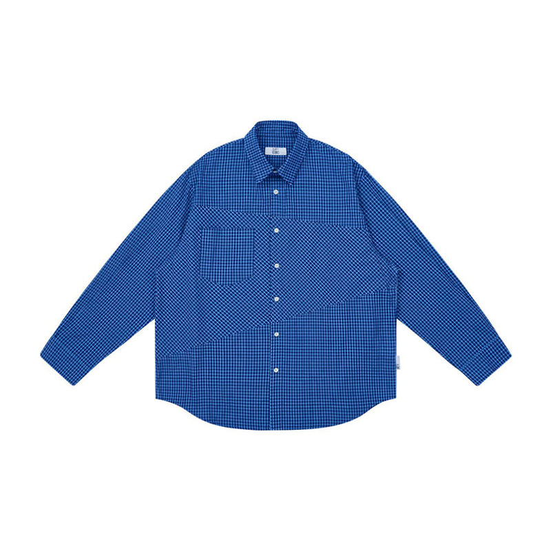 Patchwork Plaid Pocket Shirt