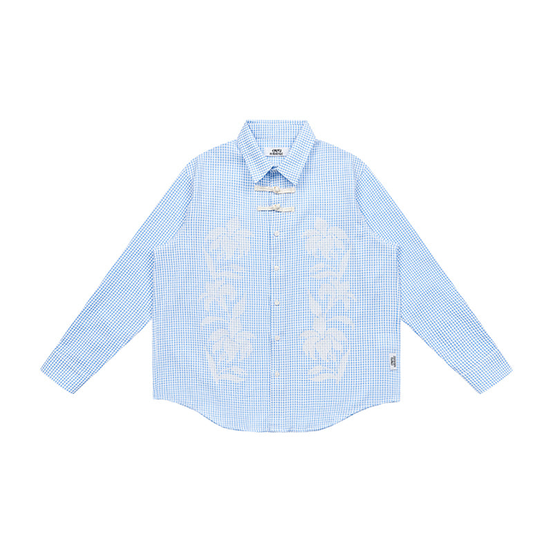 Floral Seersucker Check Shirt