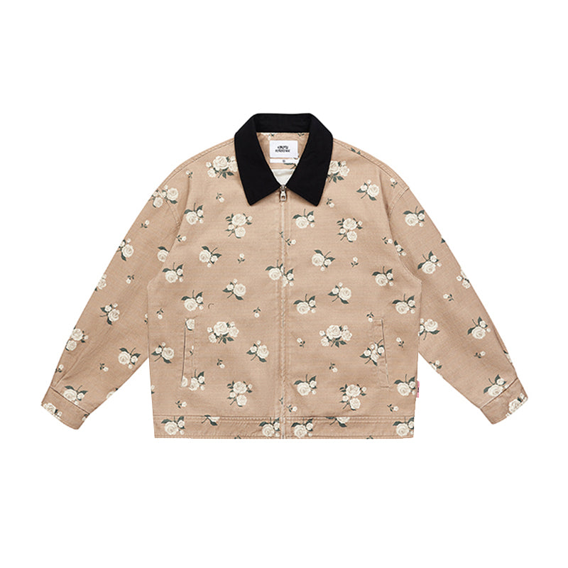 Washed Panelled Print Jacket