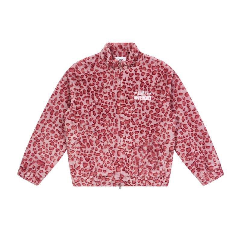 Leopard Fleece Zip Jacket