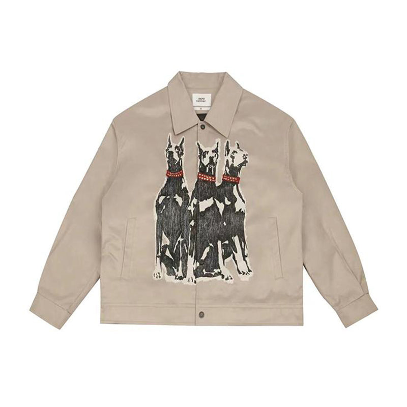Doberman Line Art Glossy Jacket