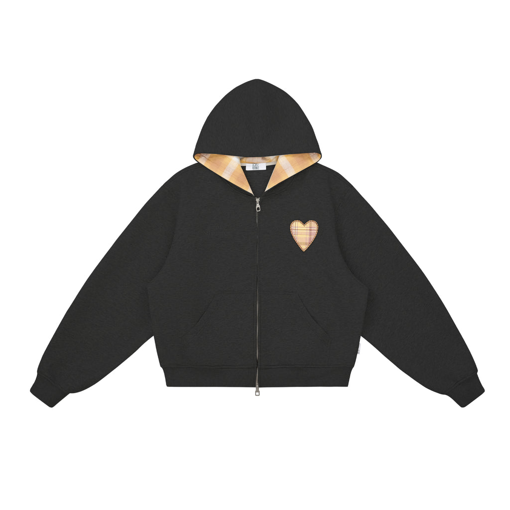 Plaid-Lined Hoodie