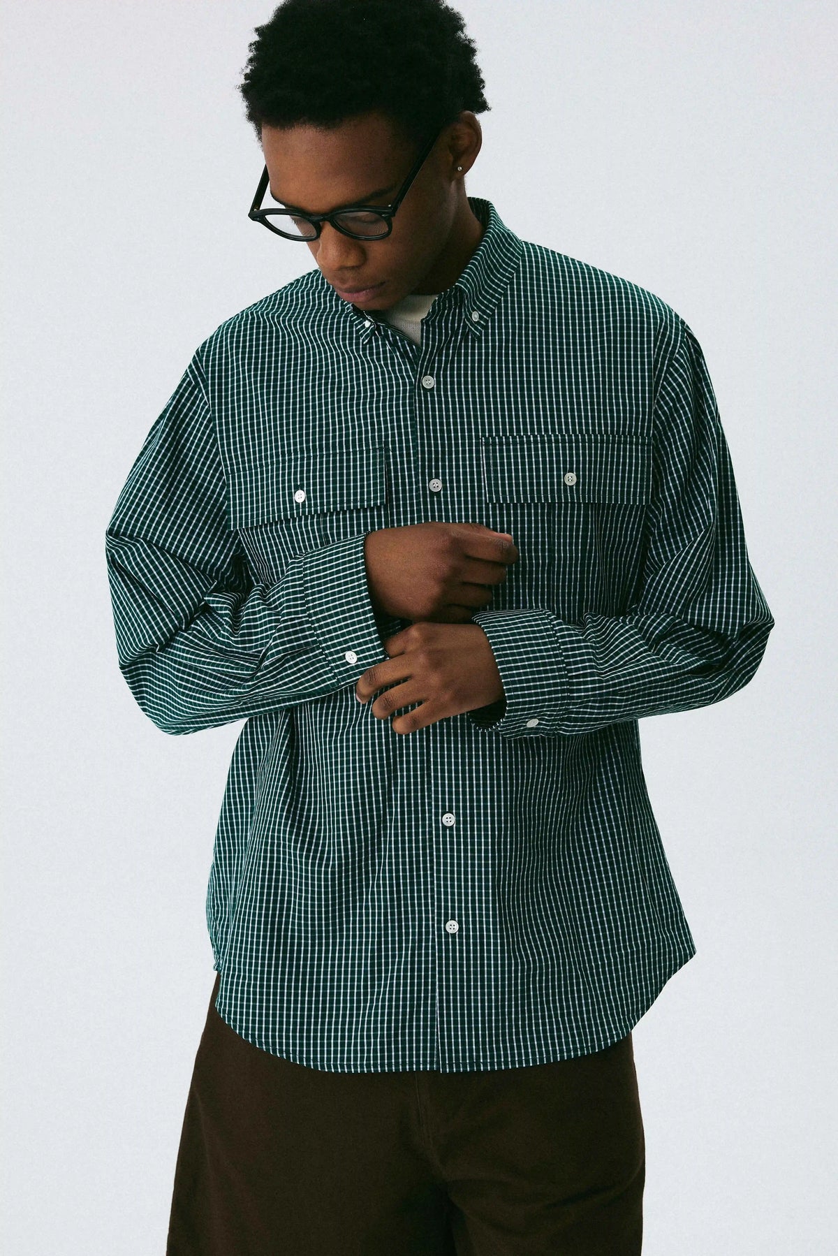 Dark Green Plaid Shirt