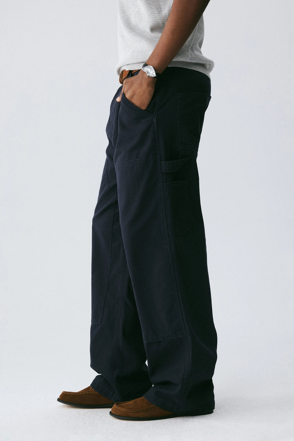 Washed Pique Trousers