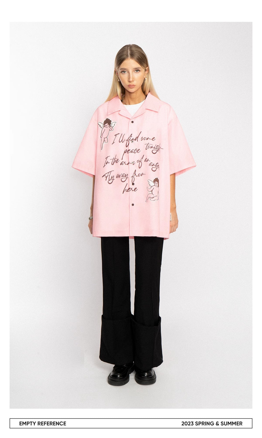 Angels Print Camp Shirt
