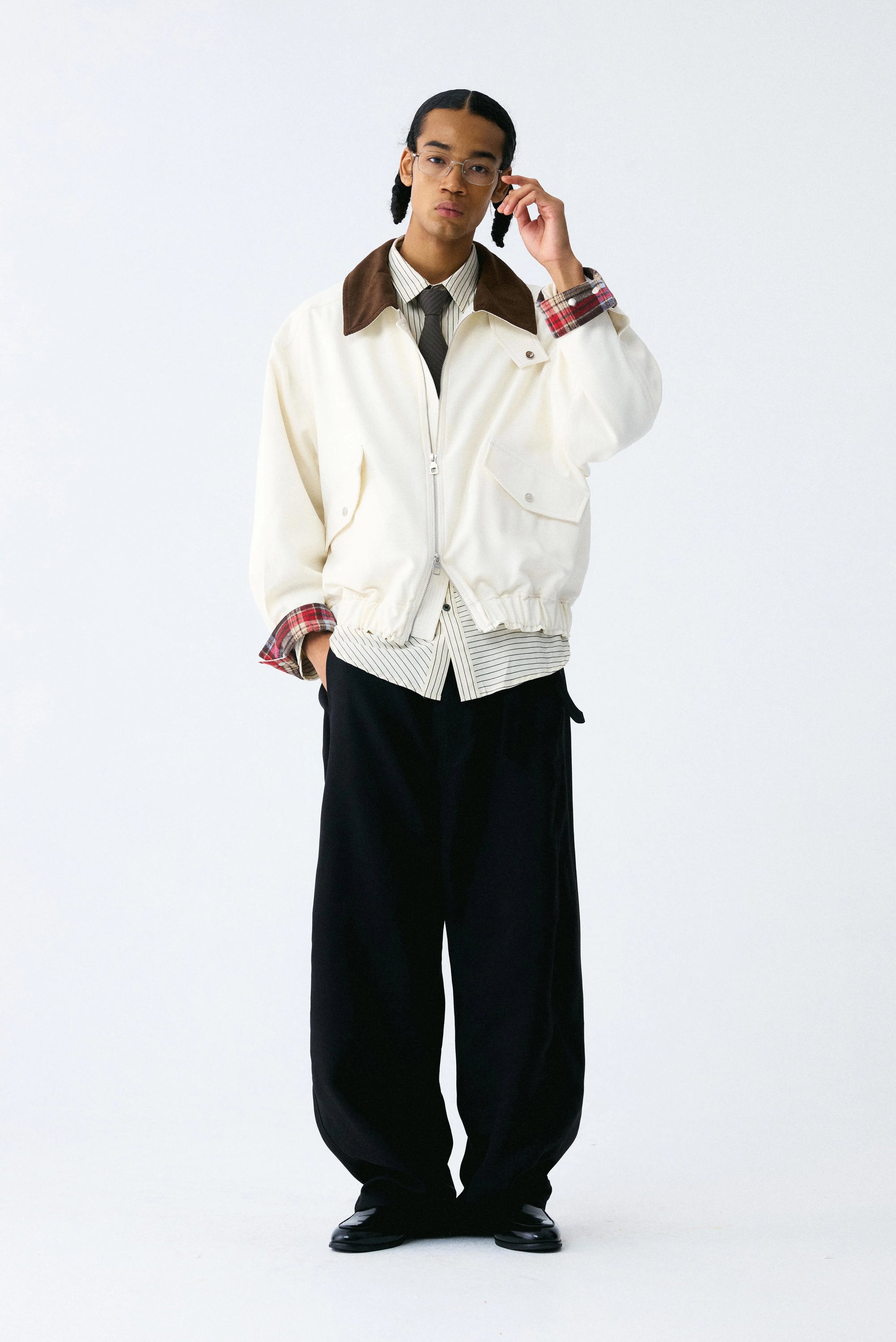 Plaid Corduroy Casual Jacket