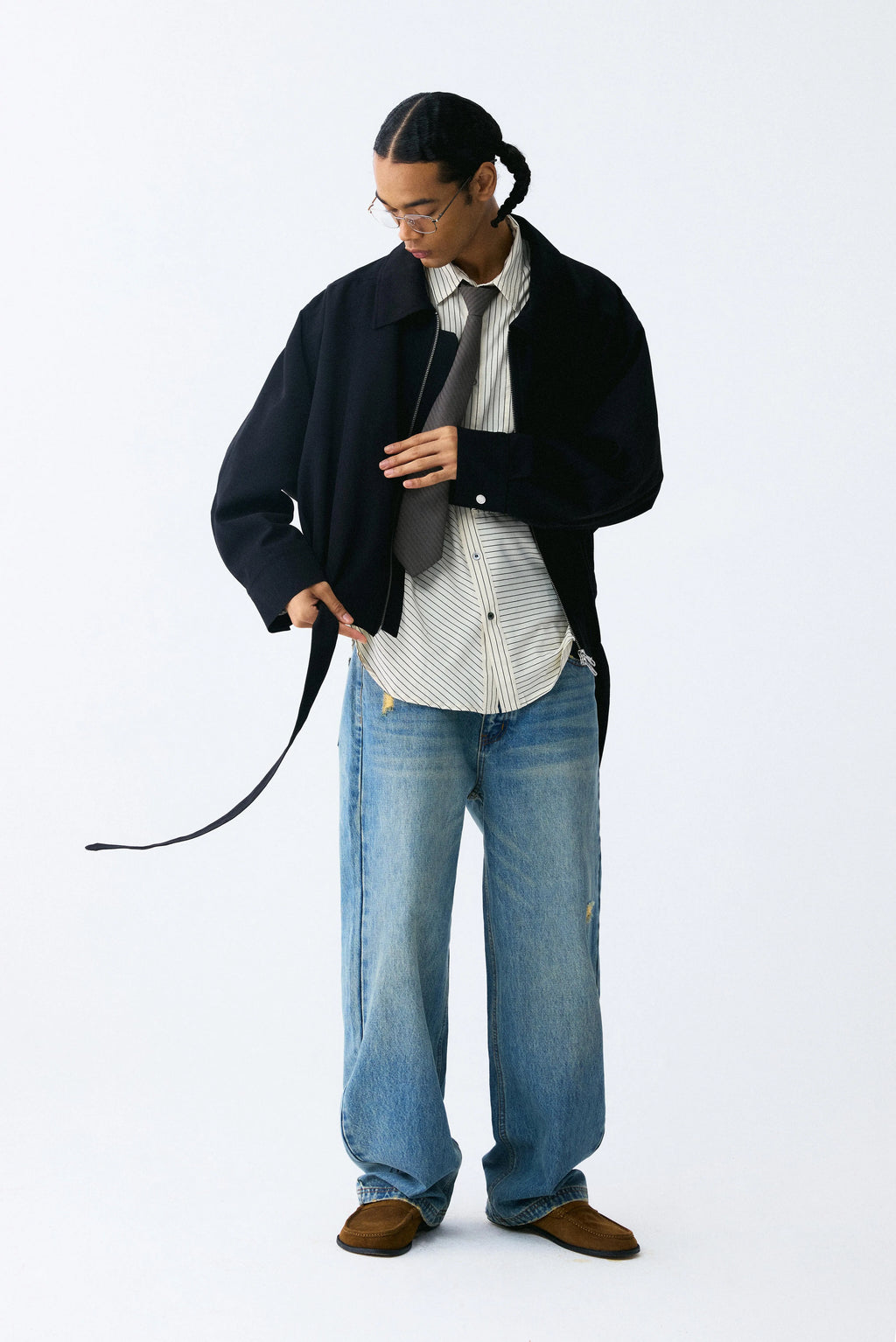 Black Belt Ruched Jacket