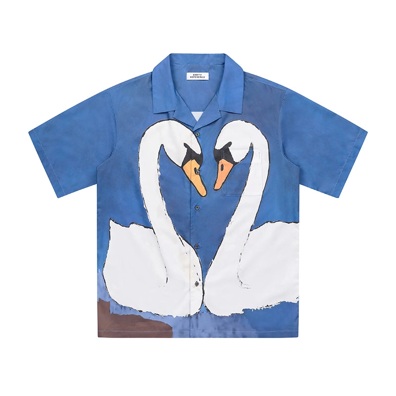 Cartoon Swan Graphic Shirt