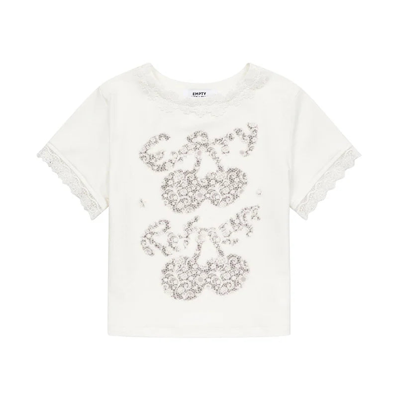Cherry Lace Patchwork Tee