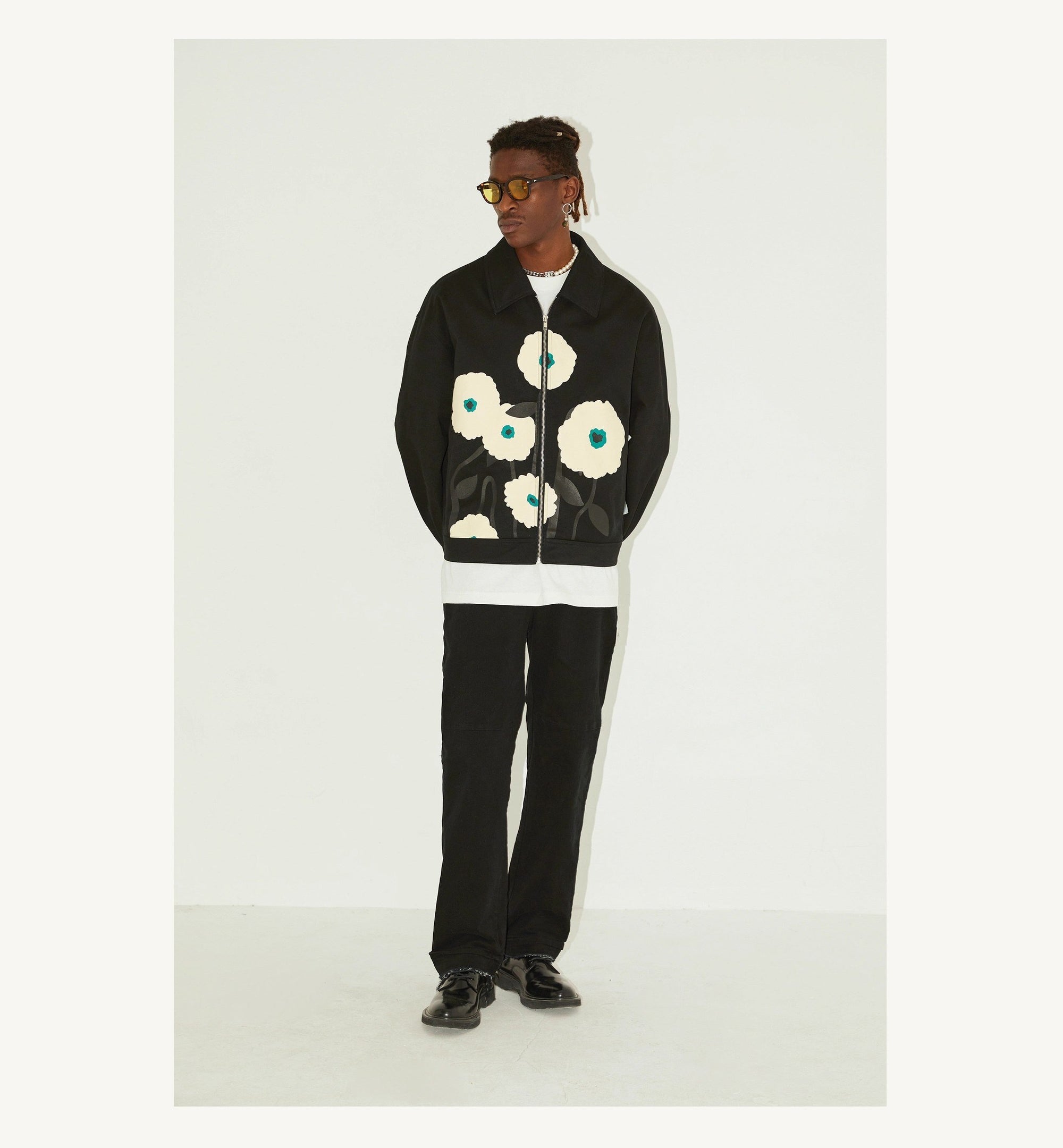 Floral Graphic Zip Jacket