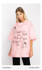 Angels Print Camp Shirt