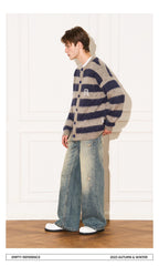 Striped Wool Knit Sweater