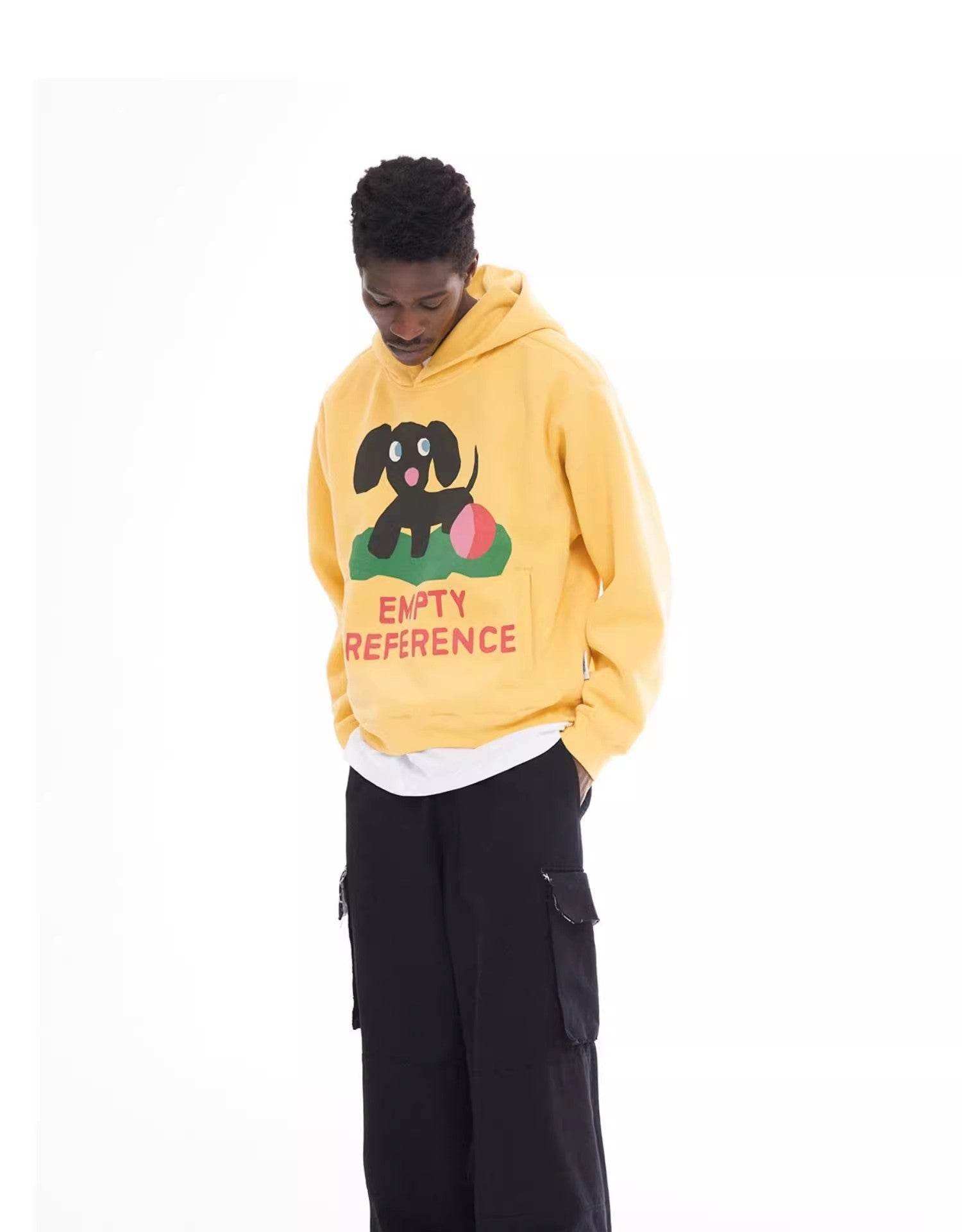Colorblock Puppy Graphic Hoodie - Empty Reference