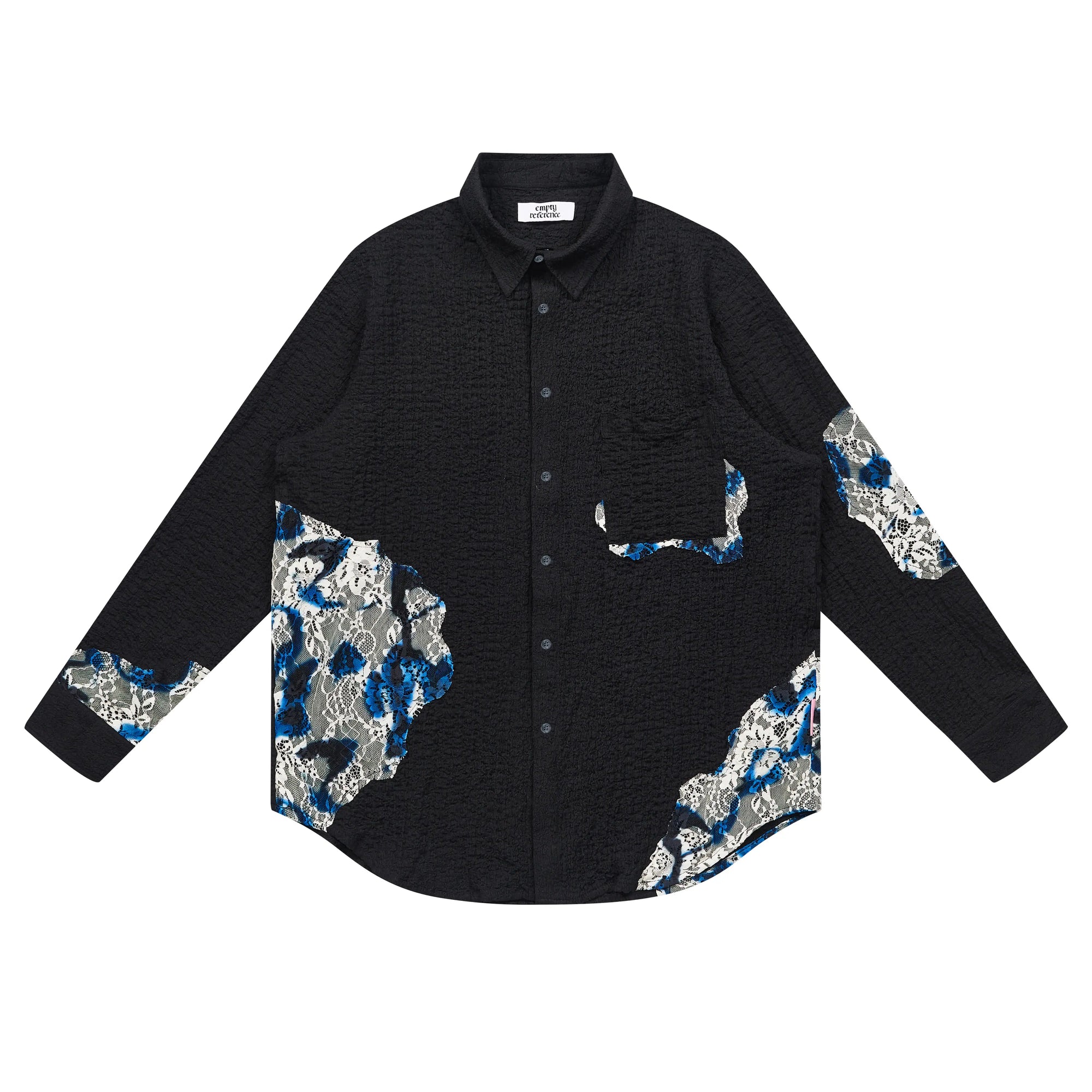 Lace Panel Irregular Shirt