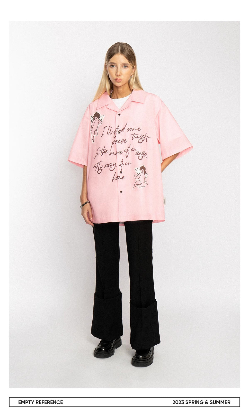 Angels Print Camp Shirt