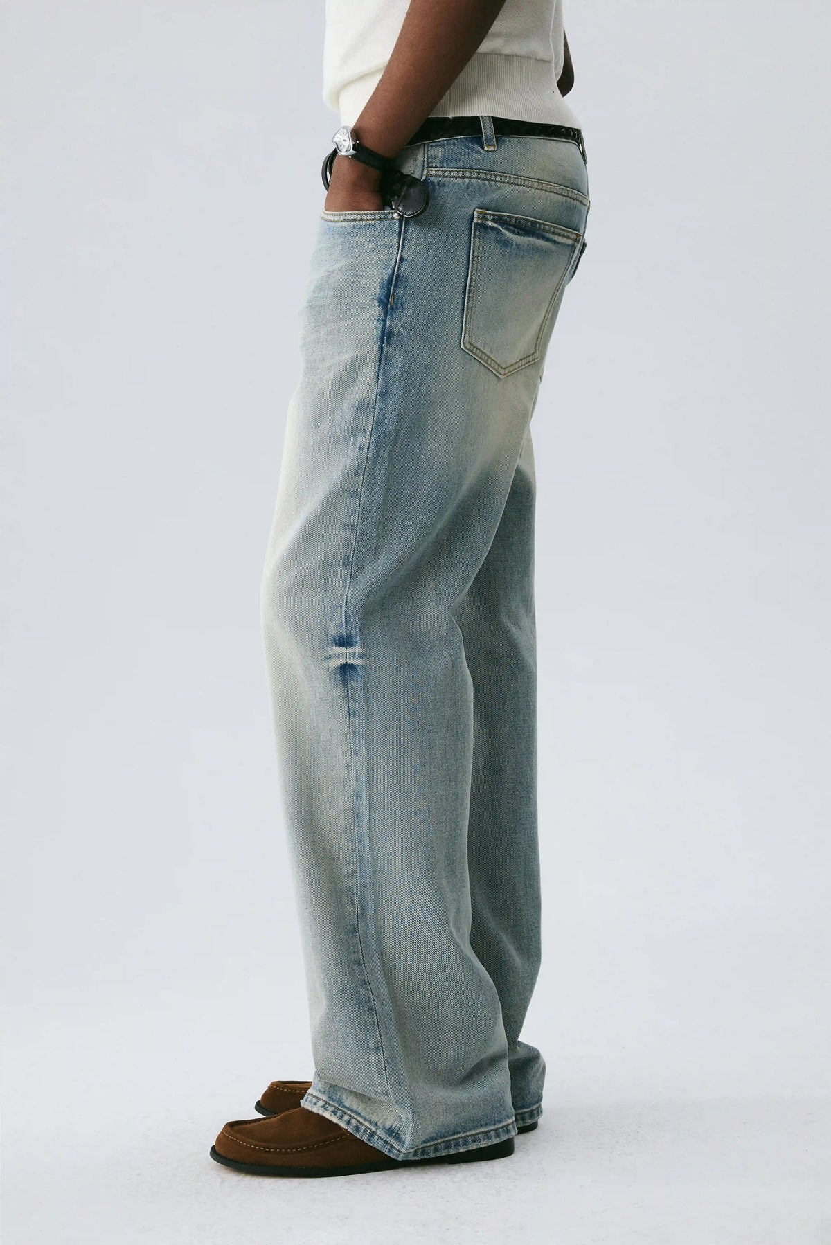Washed Micro-Flare Jeans