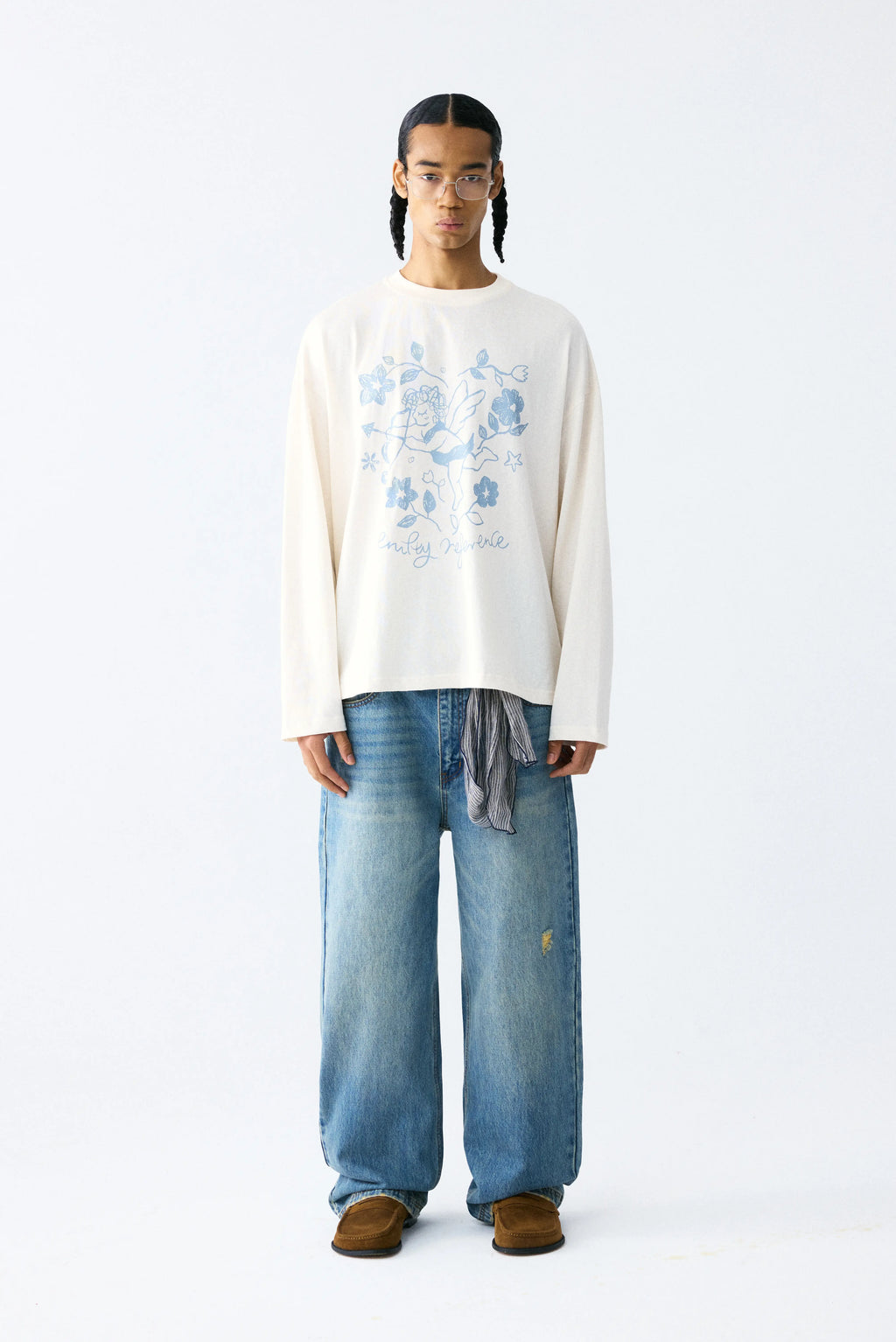Floral Cherub Long Sleeve Tee