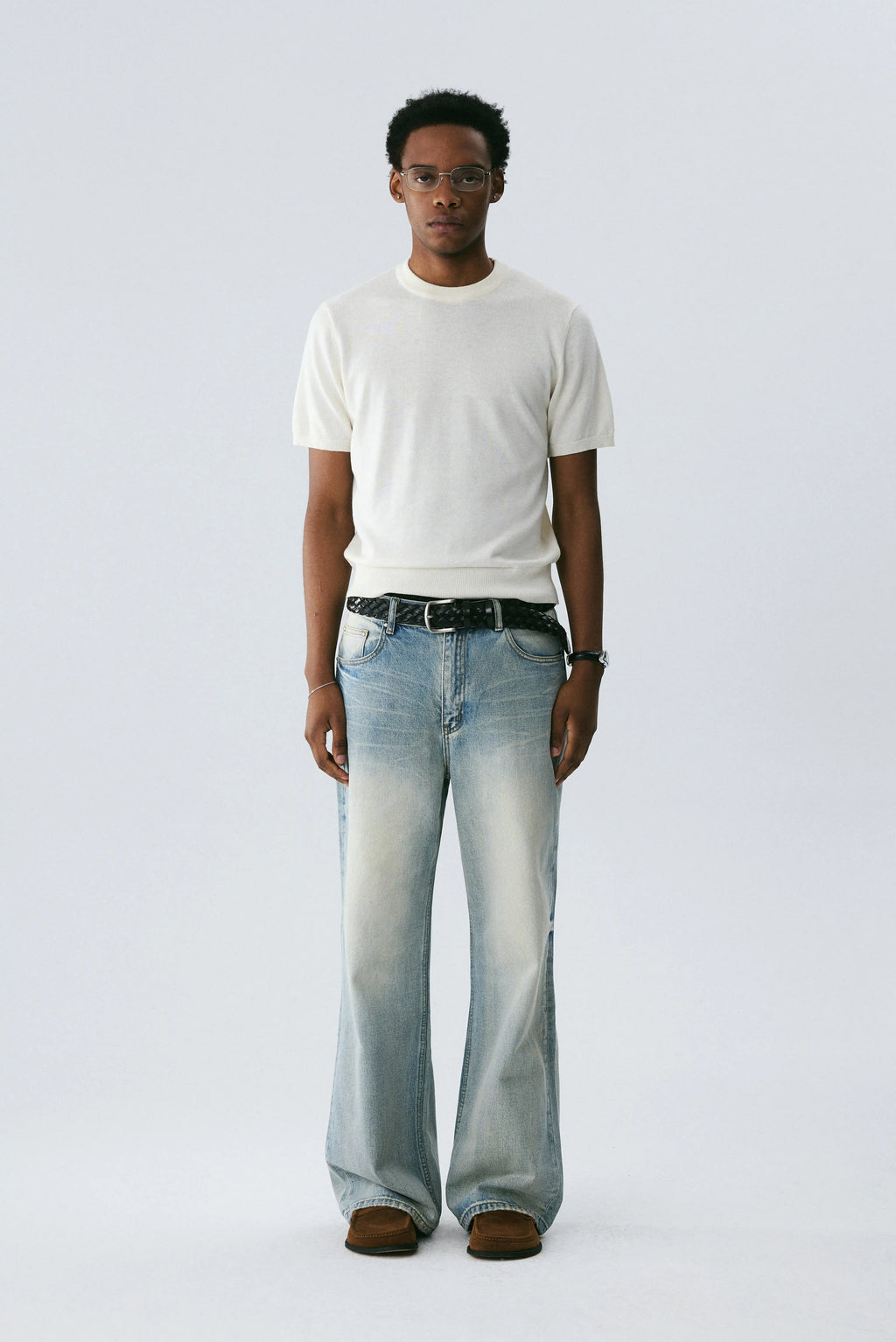 Silk-Wool Knit Tee