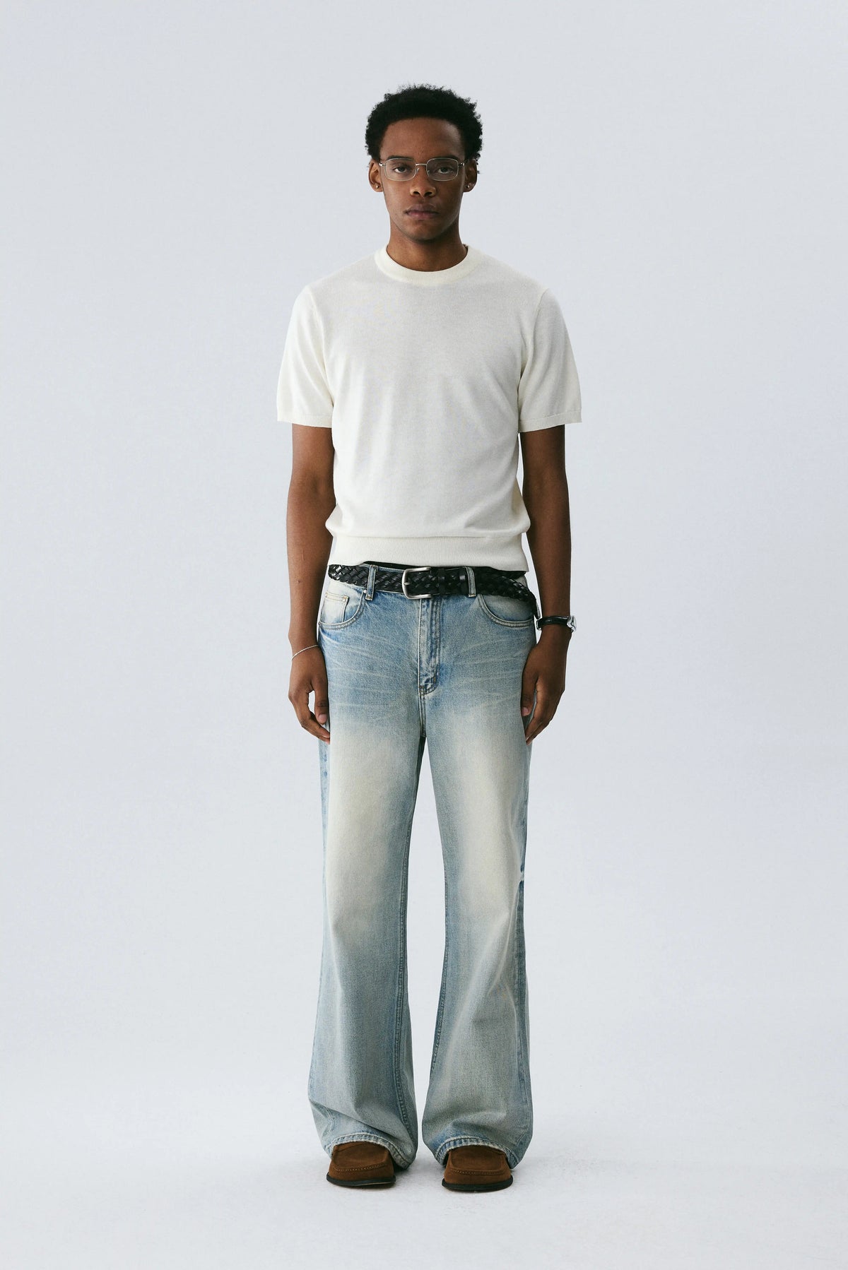 Silk-Wool Knit Tee
