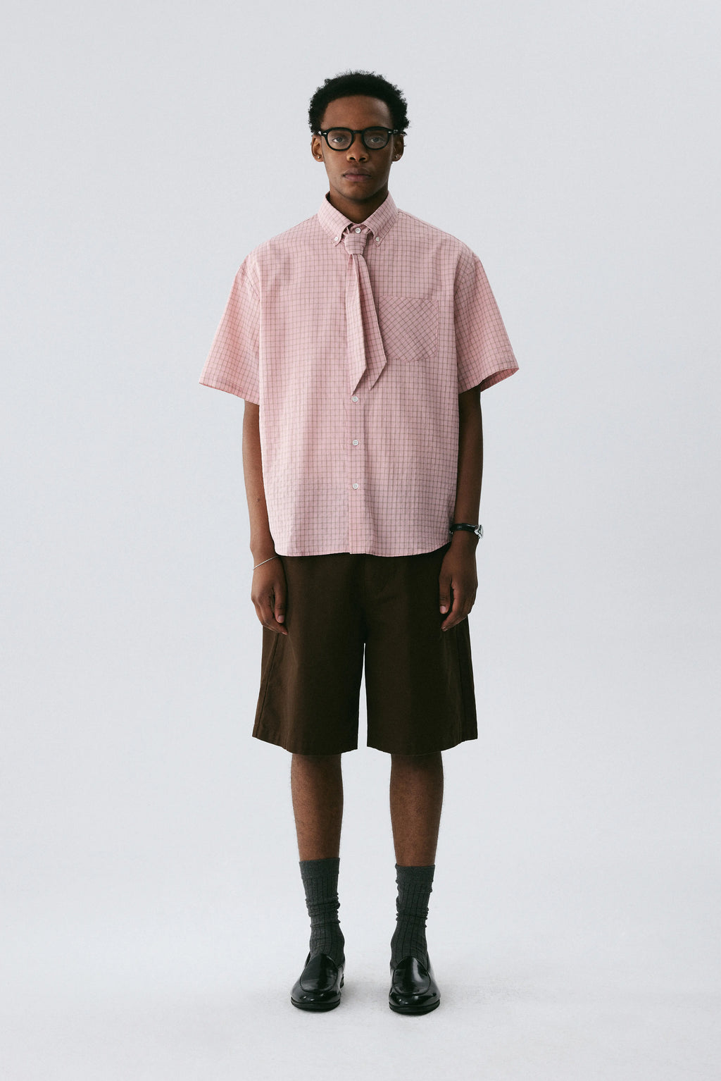 Dusty Pink Scarf Shirt