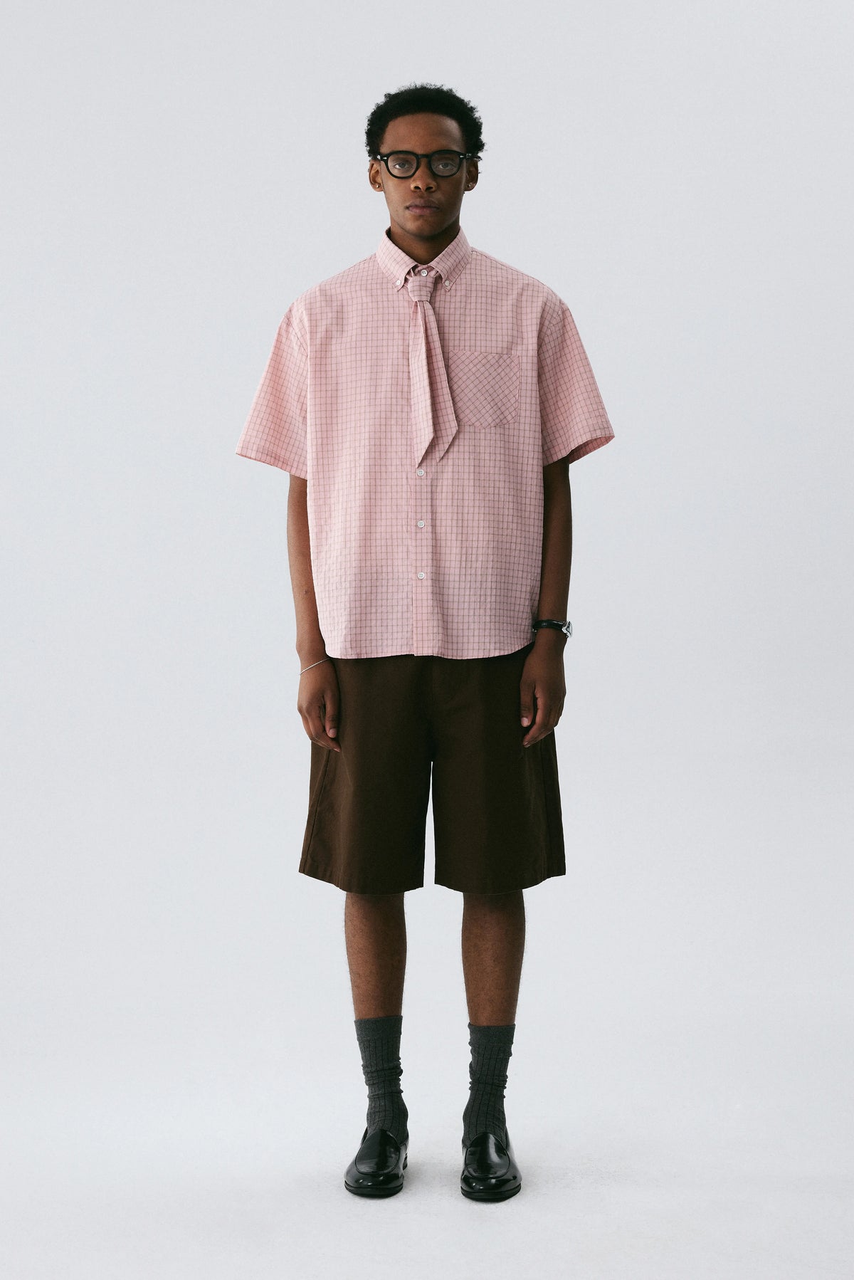 Dusty Pink Scarf Shirt