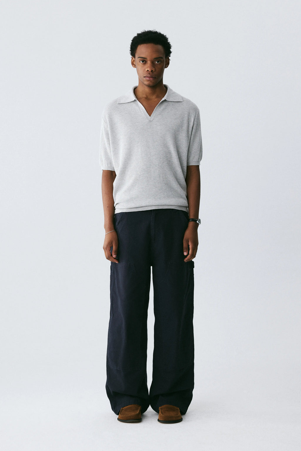 Washed Pique Trousers