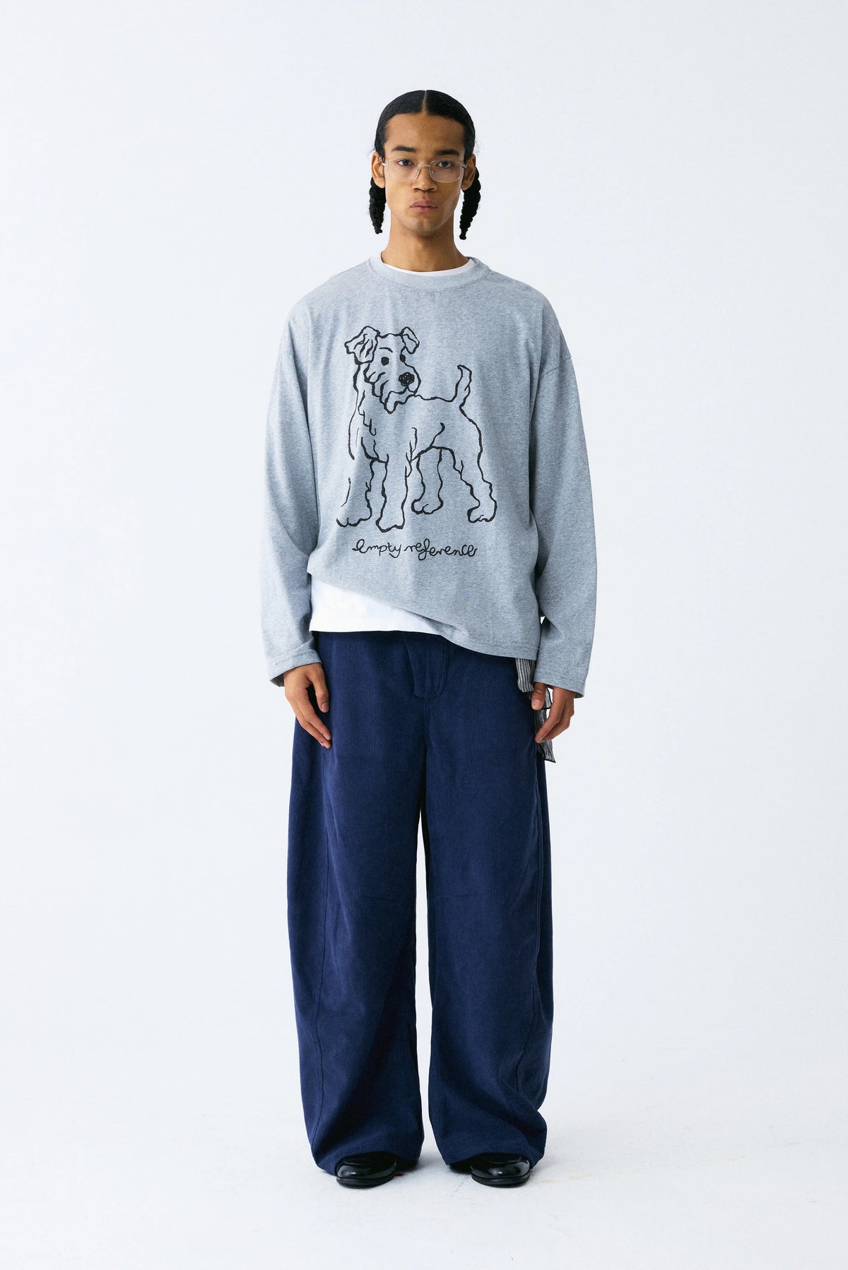 Dog Line-Art Long Sleeve Tee