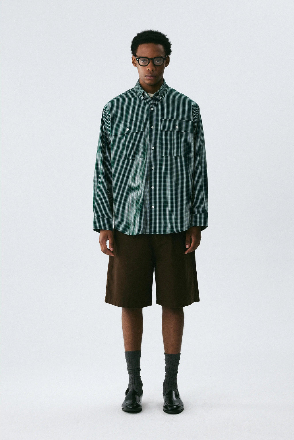 Dark Green Plaid Shirt