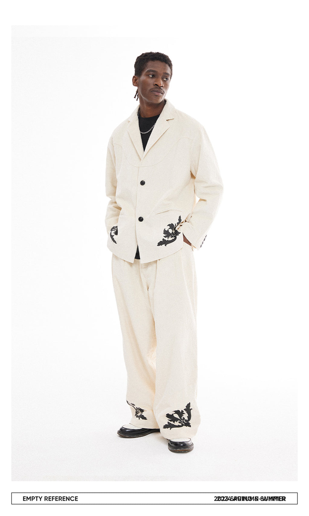 Corduroy Graphic Suit Pants