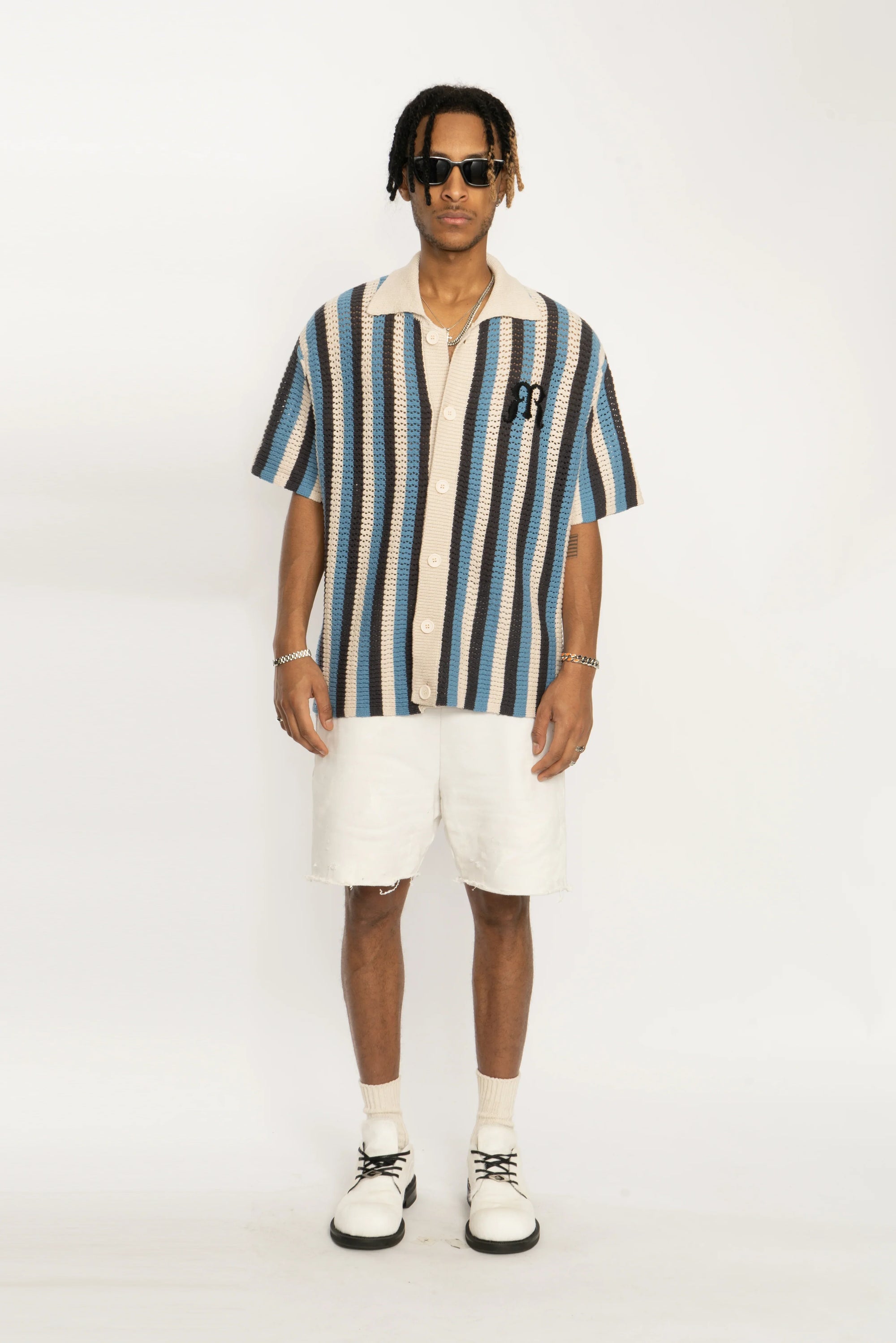 Embroidered Knit Polo Shirt