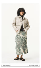 Faux Leather Utility Shirt Jacket