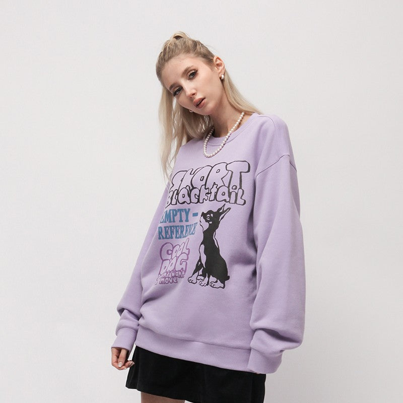Cartoon Dog Graphic Sweatshirt