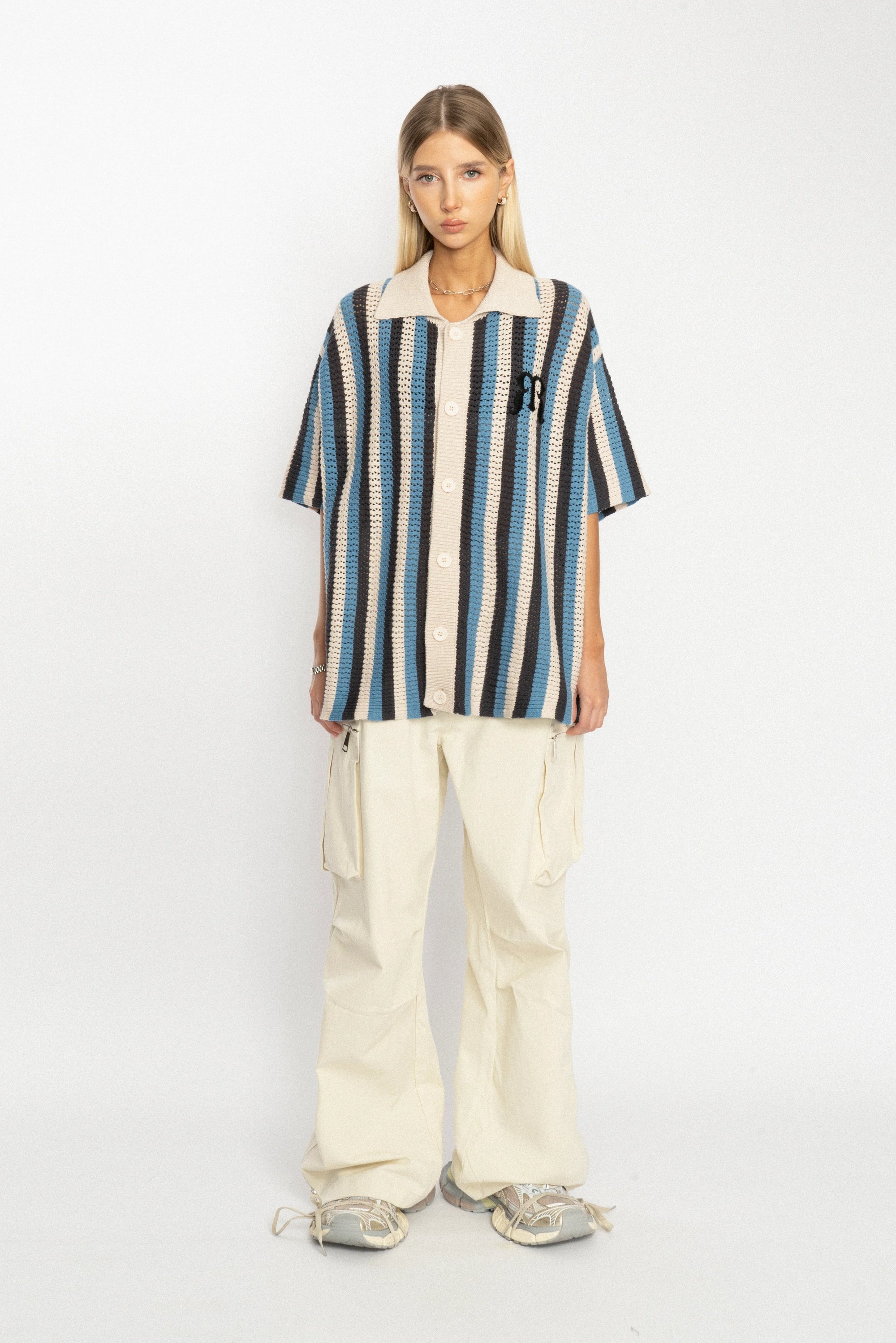 Embroidered Knit Polo Shirt