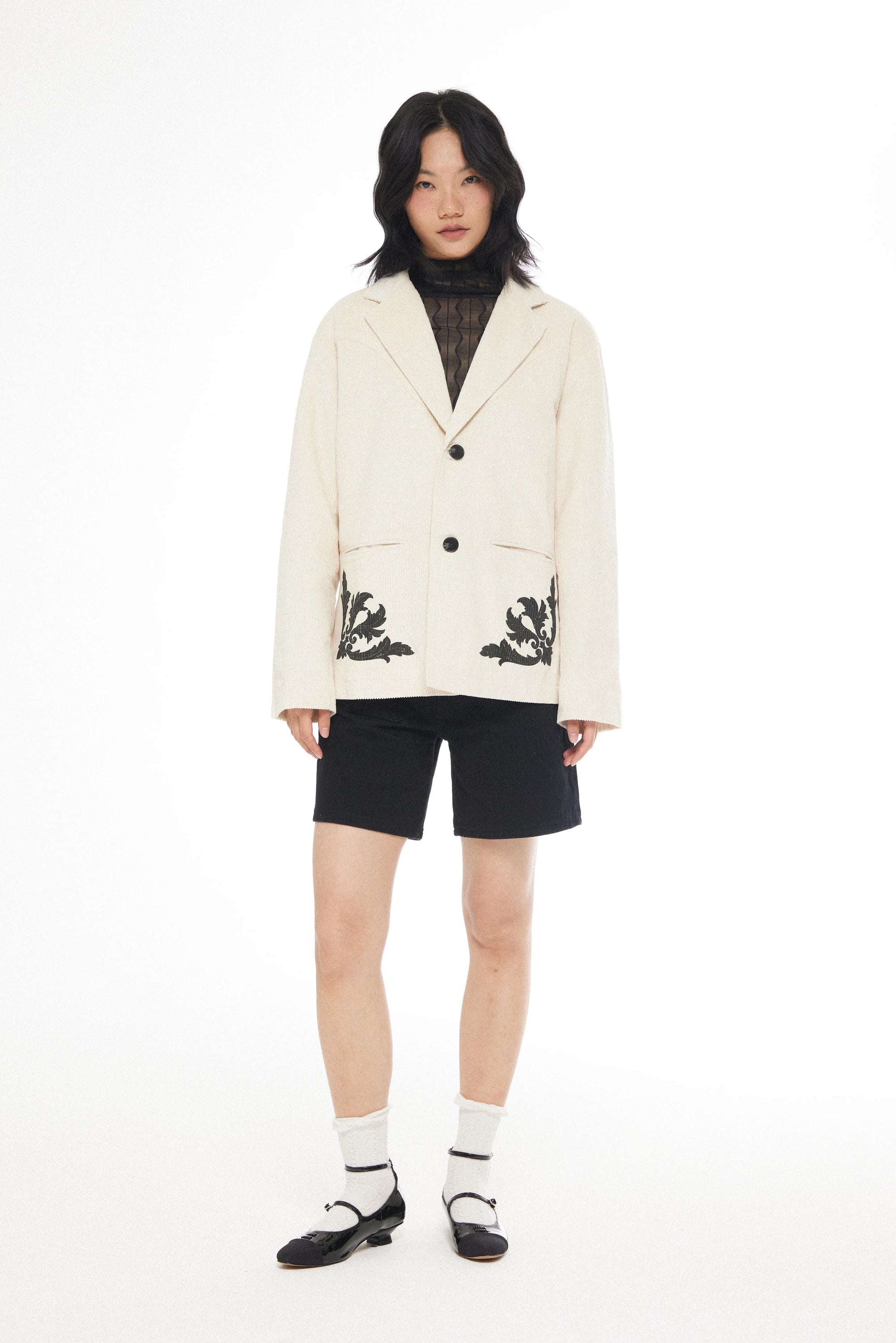 Corduroy Graphic Suit Pants